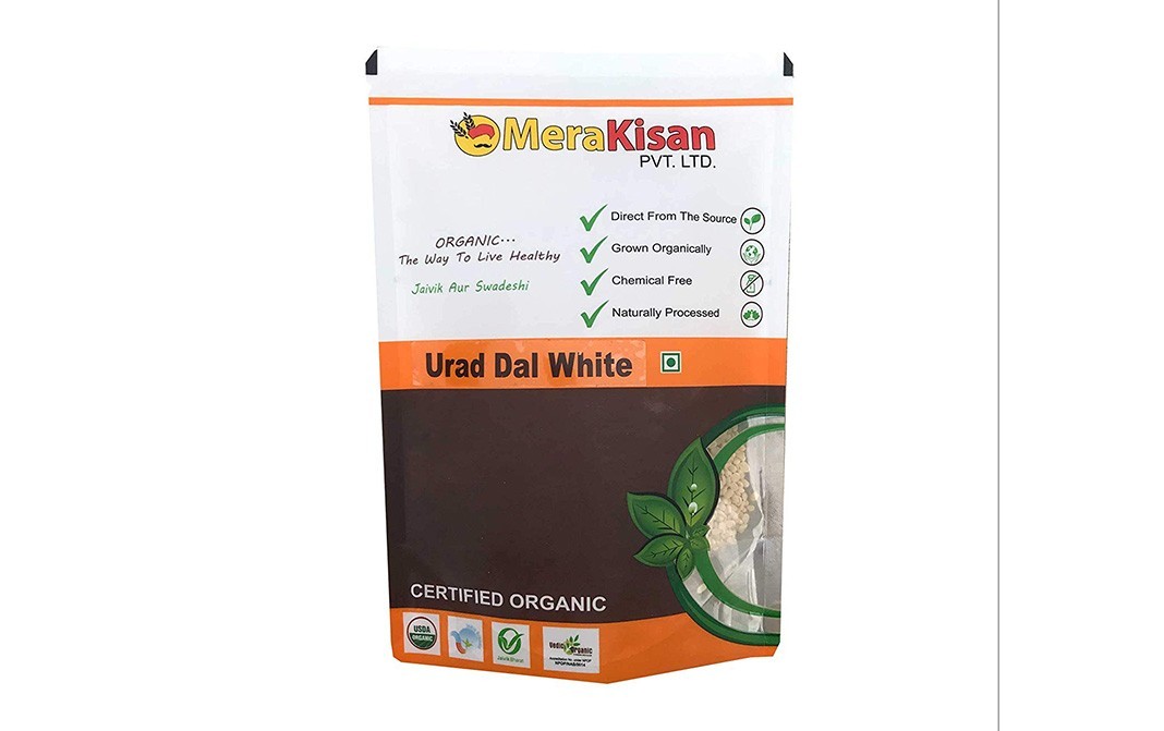MeraKisan Organic Urad Dal White    Pack  500 grams